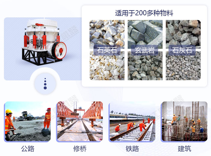 圓錐式破碎機應(yīng)用領(lǐng)域廣