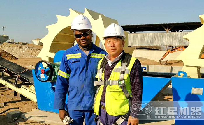 紅星用戶輪式洗砂機(jī)作業(yè)現(xiàn)場