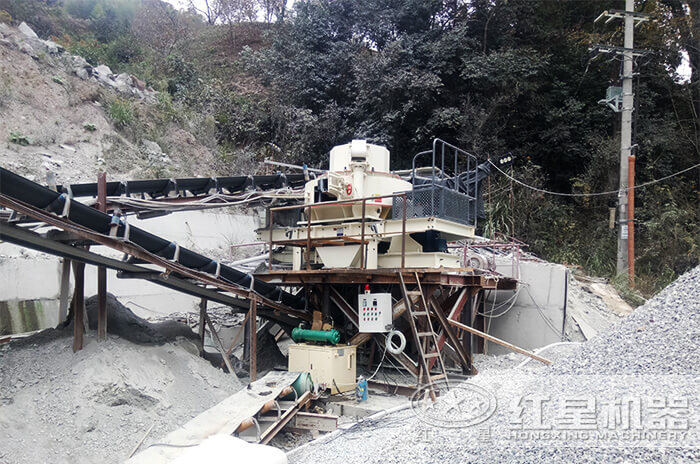 固定式砂石廠搭建現(xiàn)場(chǎng)