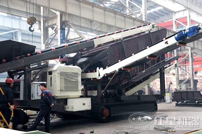 移動石子破碎機(jī)加工車間 移動石子破碎機(jī)加工車間