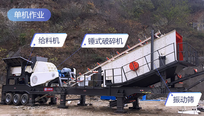 移動(dòng)錘式破碎機(jī)加工現(xiàn)場(chǎng)