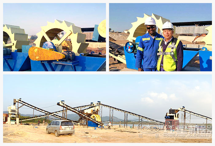 大型風(fēng)化料洗砂機客戶現(xiàn)場