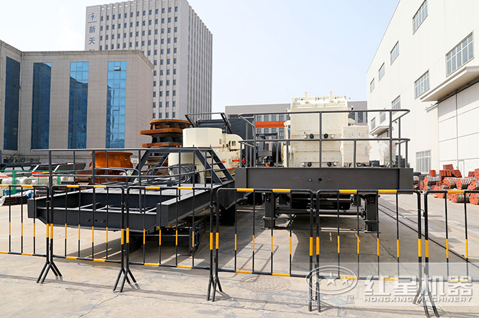 一小時(shí)150噸移動(dòng)制砂機(jī)廠區(qū)圖