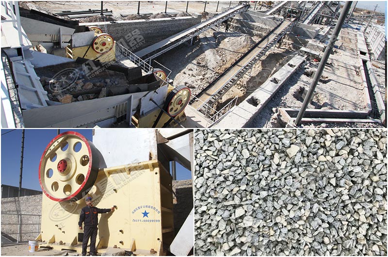 擁有大破碎比的顎式破碎機(jī)設(shè)備生產(chǎn)現(xiàn)場(chǎng)